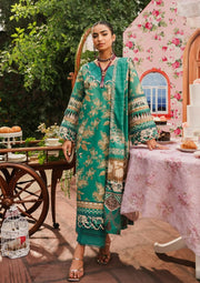 Elaf Premium Printed Lawn Unstitched 3Pc Suit EEP-04B - Chic Teal