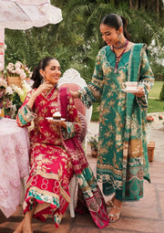 Elaf Premium Printed Lawn Unstitched 3Pc Suit EEP-04B - Chic Teal