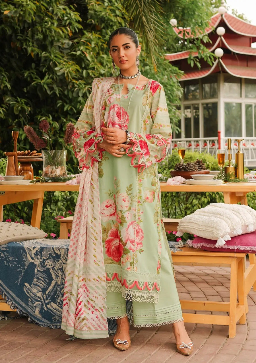 Elaf Premium Printed Lawn Unstitched 3Pc Suit EEP-05A - Mint To Be