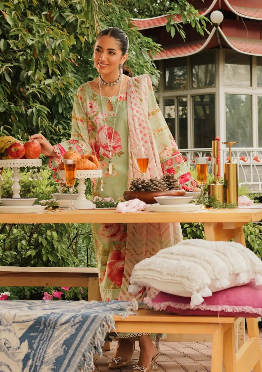 Elaf Premium Printed Lawn Unstitched 3Pc Suit EEP-05A - Mint To Be