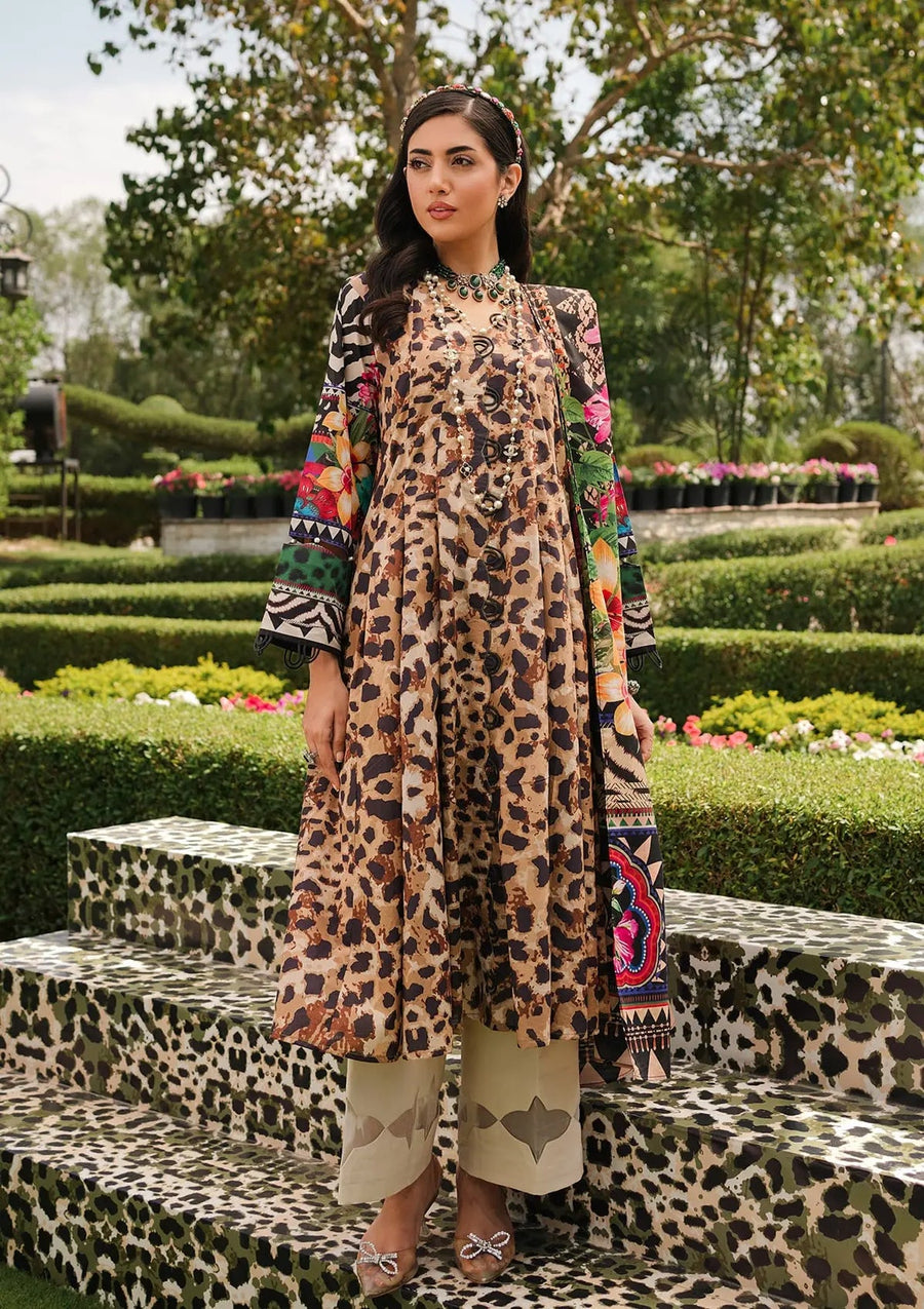 Elaf Premium Printed Lawn Unstitched 3Pc Suit EEP-06A - Menagerie