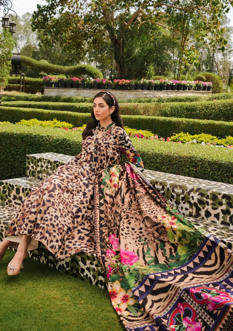 Elaf Premium Printed Lawn Unstitched 3Pc Suit EEP-06A - Menagerie