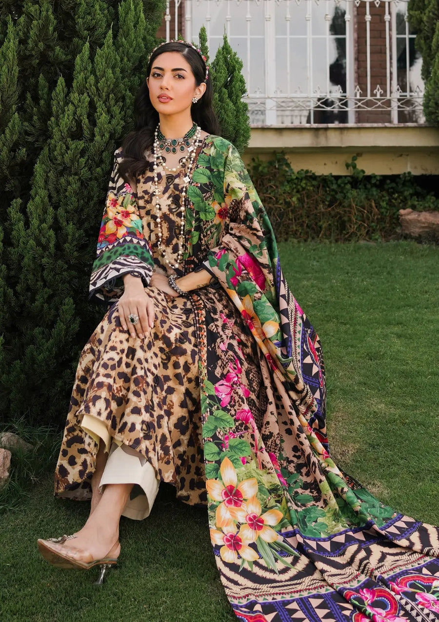 Elaf Premium Printed Lawn Unstitched 3Pc Suit EEP-06A - Menagerie