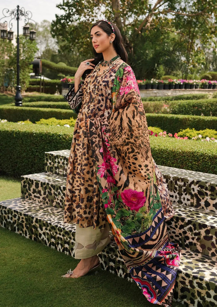 Elaf Premium Printed Lawn Unstitched 3Pc Suit EEP-06A - Menagerie