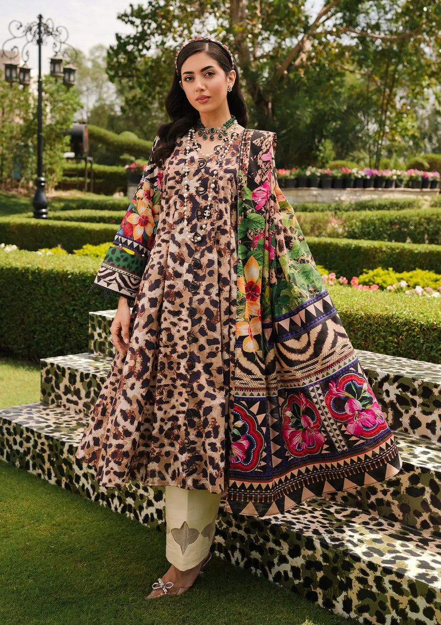 Elaf Premium Printed Lawn Unstitched 3Pc Suit EEP-06A - Menagerie