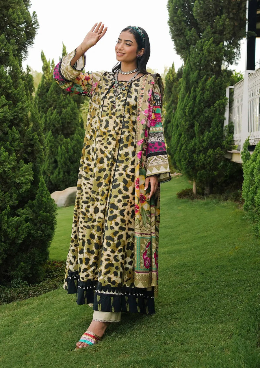 Elaf Premium Printed Lawn Unstitched 3Pc Suit EEP-06B - Wonders