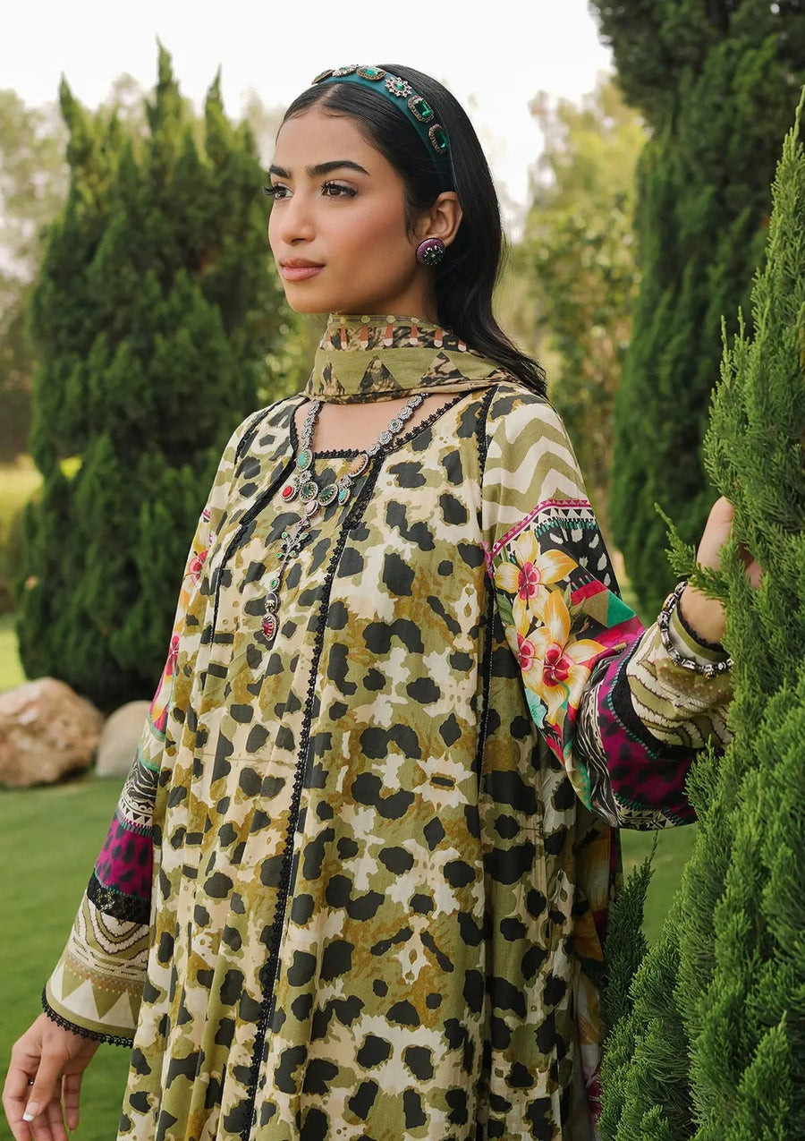 Elaf Premium Printed Lawn Unstitched 3Pc Suit EEP-06B - Wonders