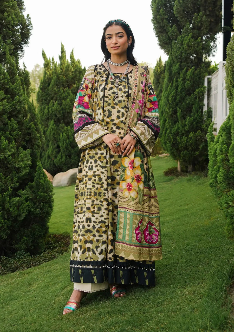 Elaf Premium Printed Lawn Unstitched 3Pc Suit EEP-06B - Wonders