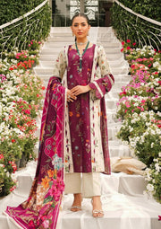 Elaf Premium Printed Lawn Unstitched 3Pc Suit EEP-08A - Twilight Ties