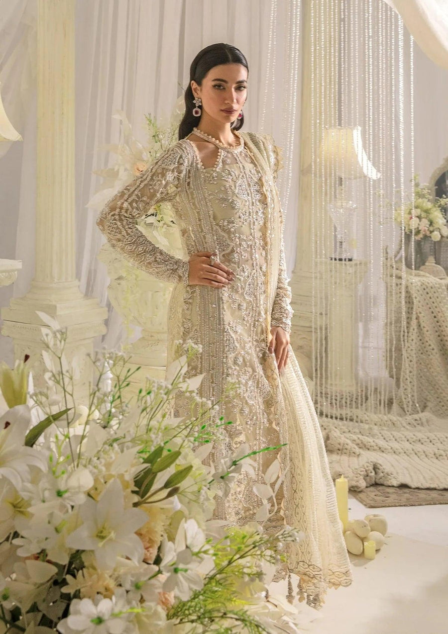 ELAF Premium Evara Embroidered Net Unstitched 3Pc Suit EFE-01 AURA