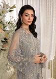 ELAF Premium Evara Embroidered Net Unstitched 3Pc Suit EFE-04 DOVE