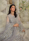 ELAF Premium Evara Embroidered Net Unstitched 3Pc Suit EFE-04 DOVE