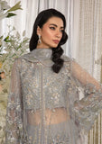 ELAF Premium Evara Embroidered Net Unstitched 3Pc Suit EFE-04 DOVE