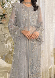 ELAF Premium Evara Embroidered Net Unstitched 3Pc Suit EFE-04 DOVE