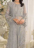 ELAF Premium Evara Embroidered Net Unstitched 3Pc Suit EFE-04 DOVE