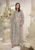 ELAF Premium Evara Embroidered Net Unstitched 3Pc Suit EFE-04 DOVE