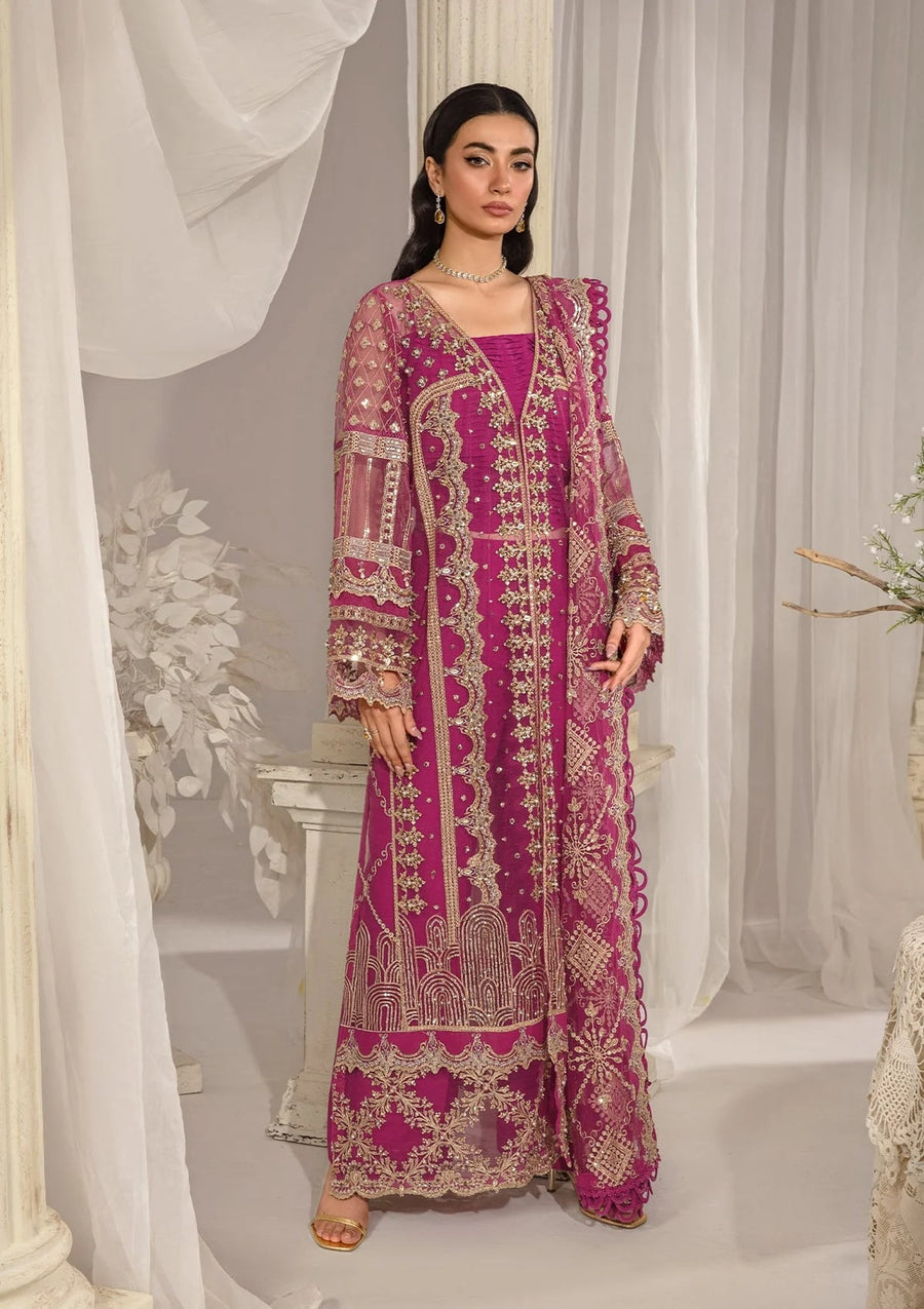 ELAF Premium Evara Embroidered Net Unstitched 3Pc Suit EFE-07 REGALIA