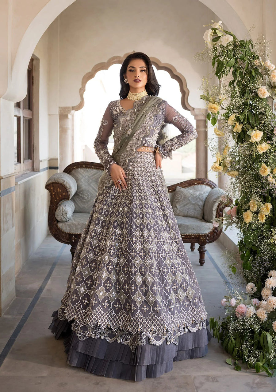 ELAF Premium Celebrations Embroidered Organza Unstitched 3Pc Suit EFH-02