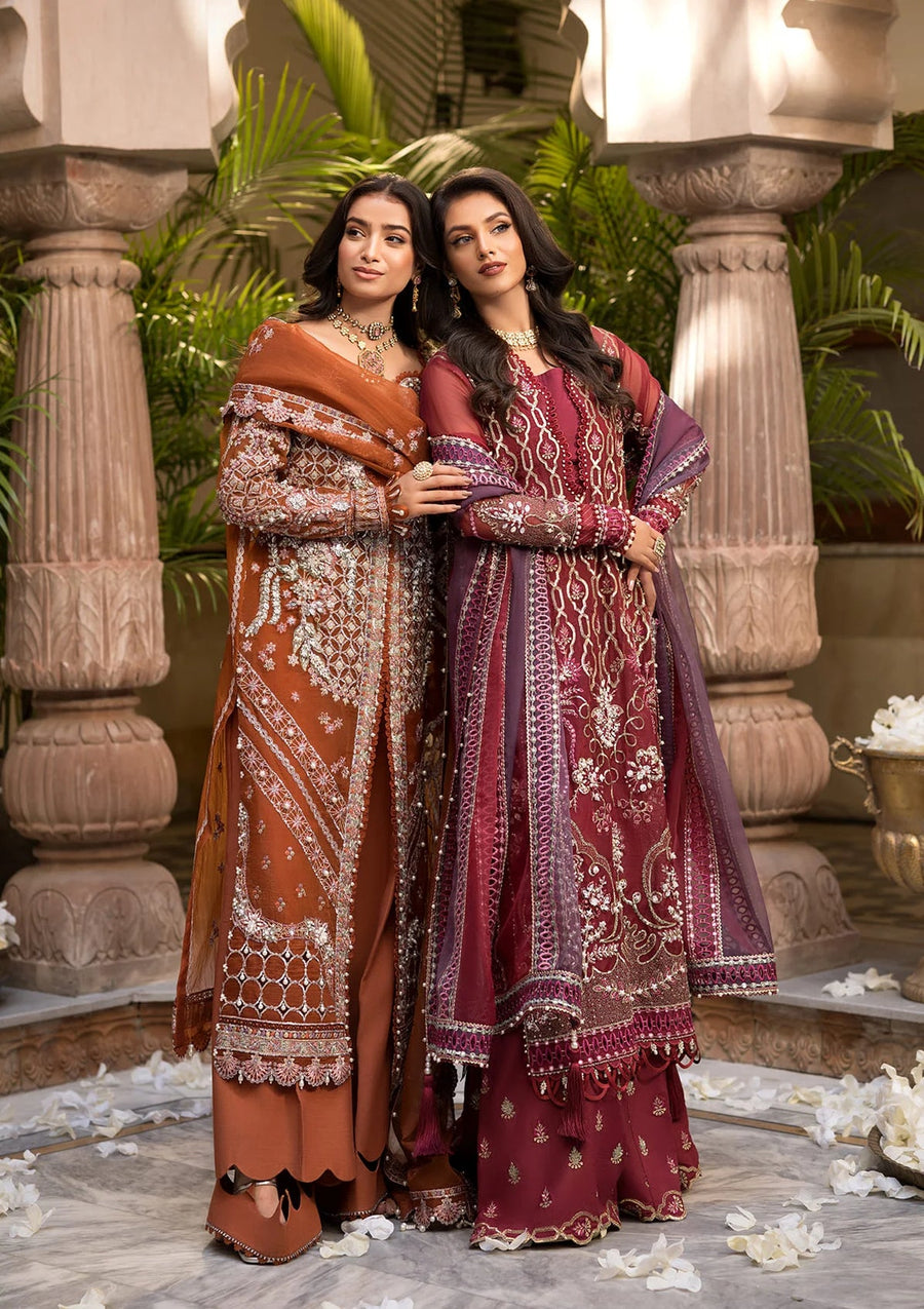 ELAF Premium Celebrations Embroidered Organza Unstitched 3Pc Suit EFH-03