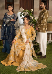 ELAF Premium Celebrations Embroidered Organza Unstitched 3Pc Suit EFH-07