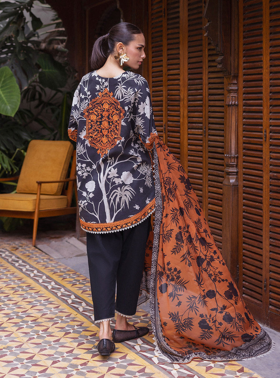 Zainab Chottani Tahra Embroidered Lawn Unstitched 3Pc Suit D-08 EFRA