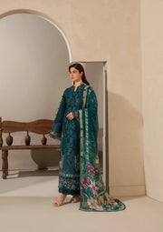 Elaf Premium E-Craft Chikankari Lawn Unstitched 3Pc Suit EHC-2A MOSS