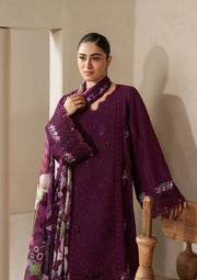 Elaf Premium E-Craft Chikankari Lawn Unstitched 3Pc Suit EHC-2B CASSIS