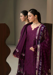 Elaf Premium E-Craft Chikankari Lawn Unstitched 3Pc Suit EHC-2B CASSIS