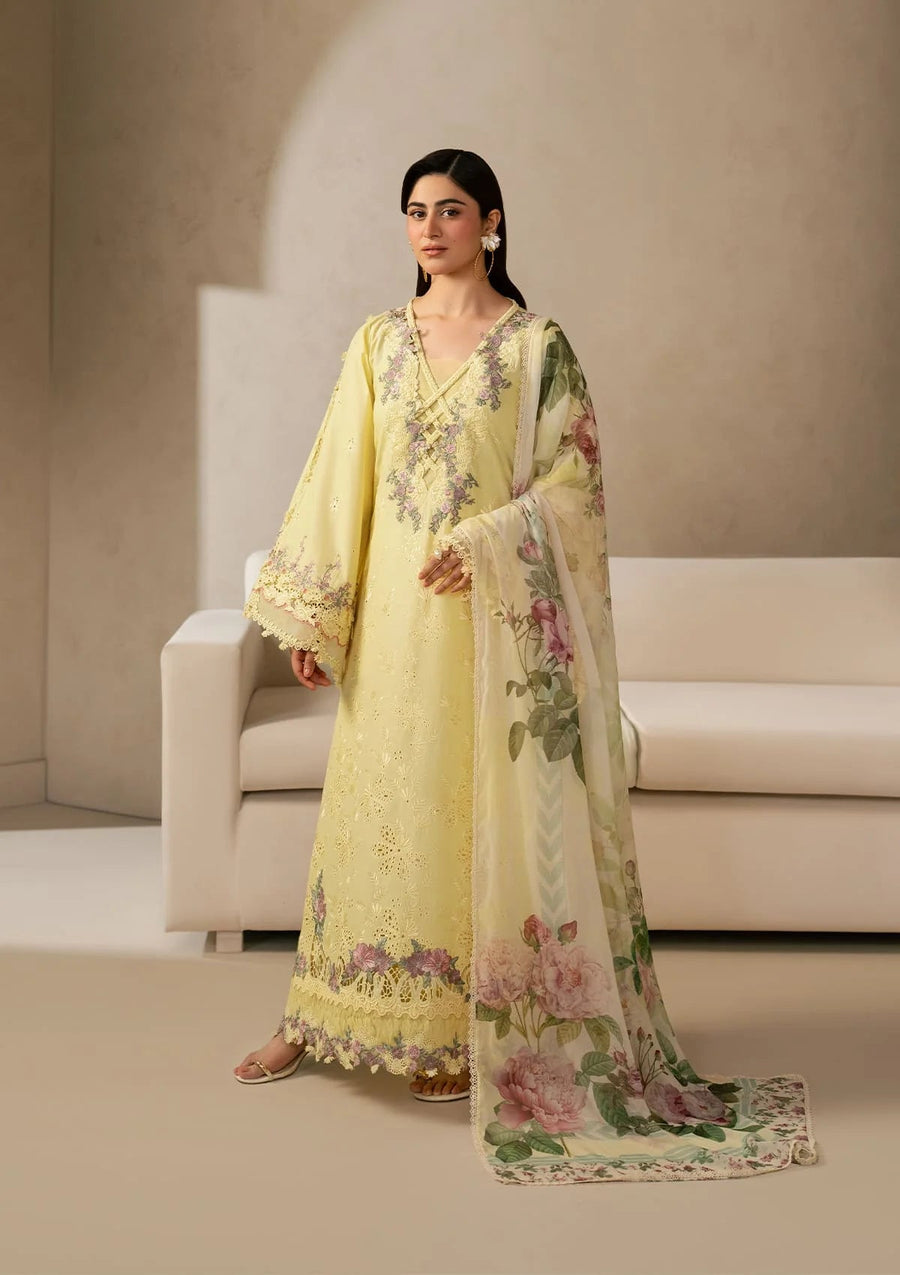 Elaf Premium E-Craft Chikankari Lawn Unstitched 3Pc Suit EHC-3A SUNSTONE