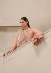 Elaf Premium E-Craft Chikankari Lawn Unstitched 3Pc Suit EHC-3B DUSTROSE