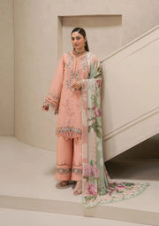 Elaf Premium E-Craft Chikankari Lawn Unstitched 3Pc Suit EHC-3B DUSTROSE