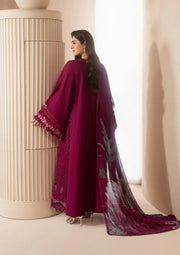 Elaf Premium E-Craft Chikankari Lawn Unstitched 3Pc Suit EHC-4A GARNET