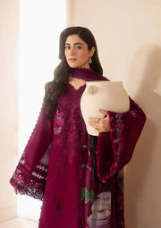 Elaf Premium E-Craft Chikankari Lawn Unstitched 3Pc Suit EHC-4A GARNET