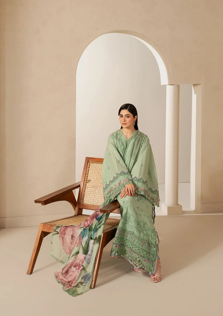 Elaf Premium E-Craft Chikankari Lawn Unstitched 3Pc Suit EHC-4B ALOE
