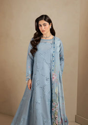 Elaf Premium E-Craft Chikankari Lawn Unstitched 3Pc Suit EHC-5B PACIFIC