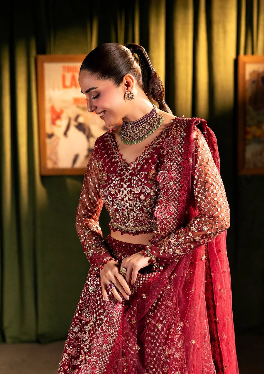 ELAF Premium Serenade Unstitched Poly Net 3Pc Suit EHM-07 AMOUR