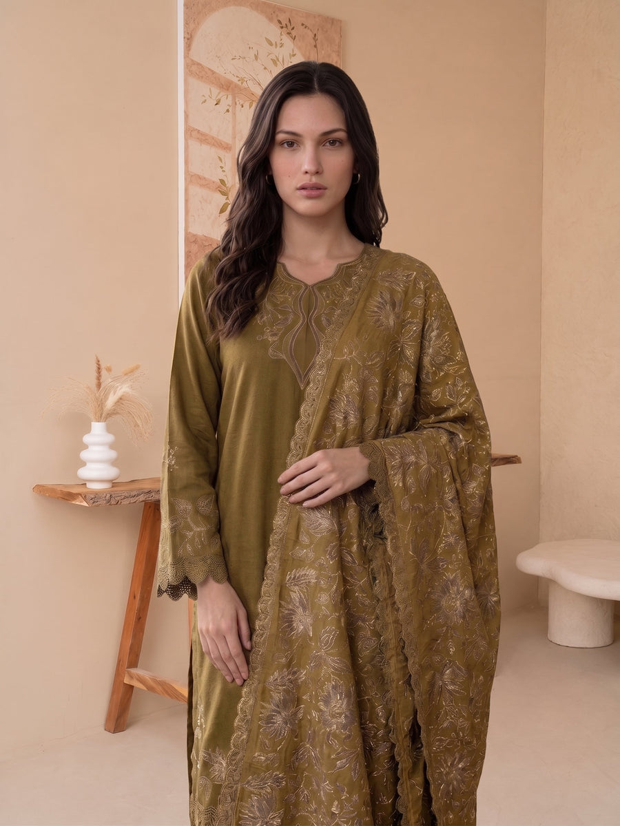Viana by Sanam Saeed Embroidered Karandi Unstitched 3Pc Suit - EIRA