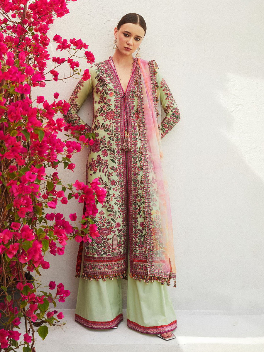 Hussain Rehar Eid Luxury Lawn Unstitched Embroidered 3Pc Suit - EIRA