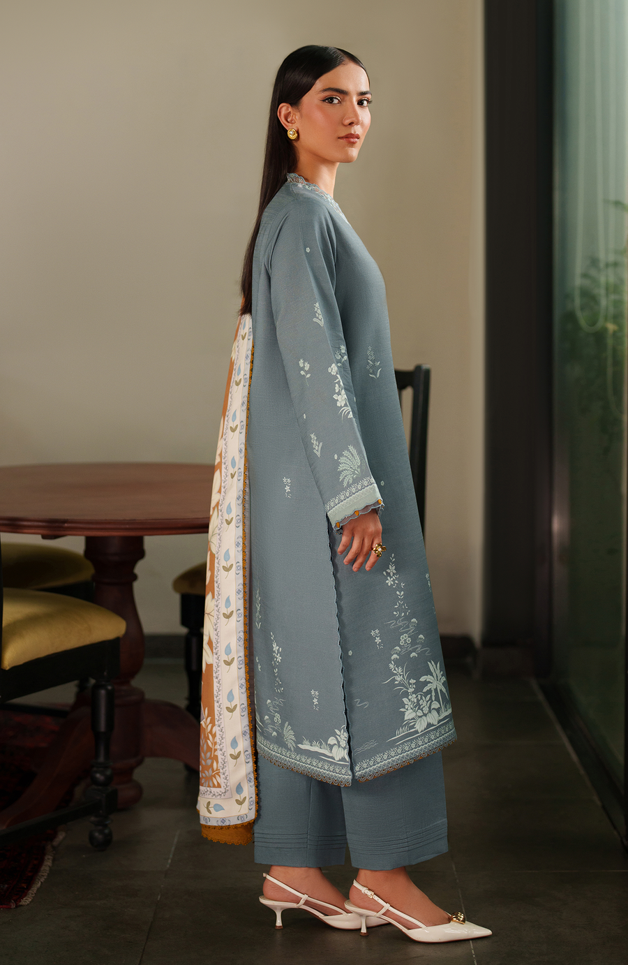 Bellini by Seran Embroidered Khaddar Unstitched 3Pc Suit D-01 EIRENE