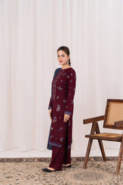 Feathers Fully Embroidered Dhanak Unstitched 3Pc Suit EISLEN-FT554