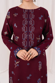 Feathers Fully Embroidered Dhanak Unstitched 3Pc Suit EISLEN-FT554