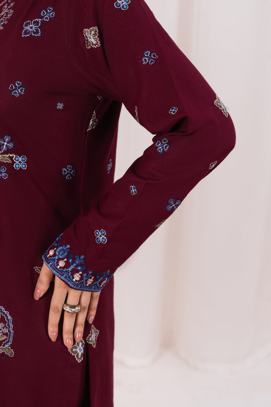 Feathers Fully Embroidered Dhanak Unstitched 3Pc Suit EISLEN-FT554