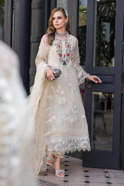 Maria.B Luxury Eid Lawn Unstitched Embroidered 3Pc Suit EL-23-01-Cream