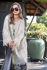 Maria.B Luxury Eid Lawn Unstitched Embroidered 3Pc Suit EL-23-02-Off White