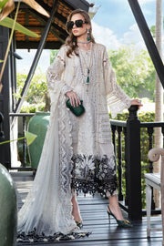 Maria.B Luxury Eid Lawn Unstitched Embroidered 3Pc Suit EL-23-02-Off White