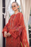 Maria.B Luxury Eid Lawn Unstitched Embroidered 3Pc Suit EL-23-03-Brunt Orange