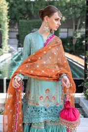 Maria.B Luxury Eid Lawn Unstitched Embroidered 3Pc Suit EL-23-05-Sea Green