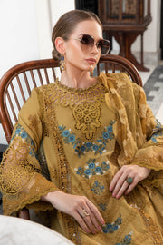Maria.B Luxury Eid Lawn Unstitched Embroidered 3Pc Suit EL-23-06-Mustard
