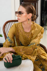 Maria.B Luxury Eid Lawn Unstitched Embroidered 3Pc Suit EL-23-06-Mustard
