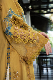 Maria.B Luxury Eid Lawn Unstitched Embroidered 3Pc Suit EL-23-06-Mustard